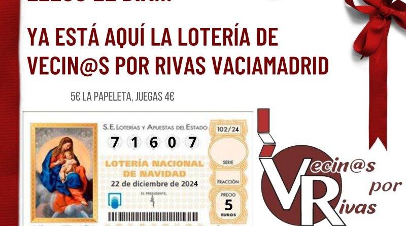 ¡YA A LA VENTA LA LOTERÍA DE NAVIDAD 2024 DE VECINOS!